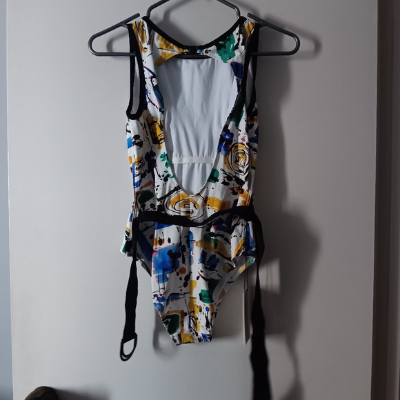 NWT SHAN Belted One Piece Beverly Multicolor Print Swim Suit 10 - Picture 6 of 9